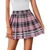 imageAvidlove Womens Pleated Skirt School Uniform Skirt Mini Skirt Pleated Cheer Skirt1 Pink Plaid