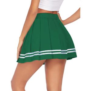 imageAvidlove Womens Pleated Skirt School Uniform Skirt Mini Skirt Pleated Cheer SkirtLvy Green