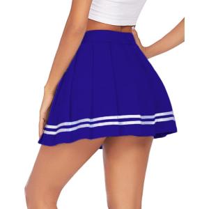 imageAvidlove Womens Pleated Skirt School Uniform Skirt Mini Skirt Pleated Cheer SkirtRoyal Blue