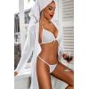 imageAvidlove Women Sexy Lingerie Set 3 Piece Mesh Kimono Robe with Bra and Panty Sheer SleepwearWhite