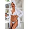 imageAvidlove Women Sexy Lingerie Set 3 Piece Mesh Kimono Robe with Bra and Panty Sheer SleepwearWhite
