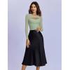 imageAvidlove Bodysuits for Women Round Neck Shapewear Bodysuit Long Sleeve Bodysuit Sexy Mesh Top Double Lined Cutout ShirtGray Green