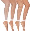 imageAvidlove Fishnet Stockings Footless High Waist Fishnets Tights Pantyhose for Women1white4 Pairs