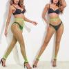 imageAvidlove Fishnet Stockings Footless High Waist Fishnets Tights Pantyhose for WomenNeon Greengp