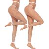 imageAvidlove Fishnet Stockings Footless High Waist Fishnets Tights Pantyhose for WomenWhitegp