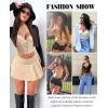 imageAvidlove Lace Bralette for Women V Neck Bustier Corset Tops with Underwired Racerback Adjustable Strap Crop TopBeige
