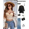 imageAvidlove Lace Bralette for Women V Neck Bustier Corset Tops with Underwired Racerback Adjustable Strap Crop TopBeige