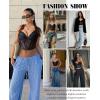 imageAvidlove Lace Bralette for Women V Neck Bustier Corset Tops with Underwired Racerback Adjustable Strap Crop TopBlack