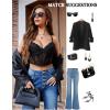 imageAvidlove Lace Bralette for Women V Neck Bustier Corset Tops with Underwired Racerback Adjustable Strap Crop TopBlack