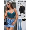 imageAvidlove Lace Bralette for Women V Neck Bustier Corset Tops with Underwired Racerback Adjustable Strap Crop TopBlue Green