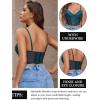 imageAvidlove Lace Bralette for Women V Neck Bustier Corset Tops with Underwired Racerback Adjustable Strap Crop TopBlue Green