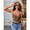 imageAvidlove Lace Bralette for Women V Neck Bustier Corset Tops with Underwired Racerback Adjustable Strap Crop TopBrown