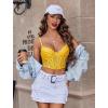 imageAvidlove Lace Bralette for Women V Neck Bustier Corset Tops with Underwired Racerback Adjustable Strap Crop TopCeramic Green