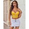 imageAvidlove Lace Bralette for Women V Neck Bustier Corset Tops with Underwired Racerback Adjustable Strap Crop TopCeramic Green