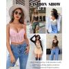 imageAvidlove Lace Bralette for Women V Neck Bustier Corset Tops with Underwired Racerback Adjustable Strap Crop TopDark Pink