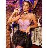imageAvidlove Lace Bralette for Women V Neck Bustier Corset Tops with Underwired Racerback Adjustable Strap Crop TopDark Pink