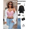 imageAvidlove Lace Bralette for Women V Neck Bustier Corset Tops with Underwired Racerback Adjustable Strap Crop TopDark Pink