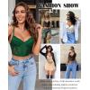 imageAvidlove Lace Bralette for Women V Neck Bustier Corset Tops with Underwired Racerback Adjustable Strap Crop TopGrass Green