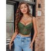 imageAvidlove Lace Bralette for Women V Neck Bustier Corset Tops with Underwired Racerback Adjustable Strap Crop TopGreen