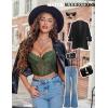 imageAvidlove Lace Bralette for Women V Neck Bustier Corset Tops with Underwired Racerback Adjustable Strap Crop TopGreen