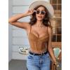 imageAvidlove Lace Bralette for Women V Neck Bustier Corset Tops with Underwired Racerback Adjustable Strap Crop TopKhaki