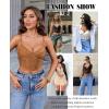 imageAvidlove Lace Bralette for Women V Neck Bustier Corset Tops with Underwired Racerback Adjustable Strap Crop TopKhaki