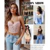 imageAvidlove Lace Bralette for Women V Neck Bustier Corset Tops with Underwired Racerback Adjustable Strap Crop TopLight Pink