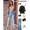 imageAvidlove Lace Bralette for Women V Neck Bustier Corset Tops with Underwired Racerback Adjustable Strap Crop TopLight Pink