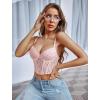 imageAvidlove Lace Bralette for Women V Neck Bustier Corset Tops with Underwired Racerback Adjustable Strap Crop TopLight Pink