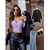 imageAvidlove Lace Bralette for Women V Neck Bustier Corset Tops with Underwired Racerback Adjustable Strap Crop TopLilac