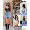 imageAvidlove Lace Bralette for Women V Neck Bustier Corset Tops with Underwired Racerback Adjustable Strap Crop TopNavy Blue