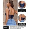imageAvidlove Lace Bralette for Women V Neck Bustier Corset Tops with Underwired Racerback Adjustable Strap Crop TopNavy Blue