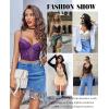 imageAvidlove Lace Bralette for Women V Neck Bustier Corset Tops with Underwired Racerback Adjustable Strap Crop TopPurple