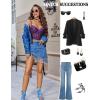 imageAvidlove Lace Bralette for Women V Neck Bustier Corset Tops with Underwired Racerback Adjustable Strap Crop TopPurple