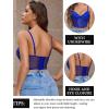 imageAvidlove Lace Bralette for Women V Neck Bustier Corset Tops with Underwired Racerback Adjustable Strap Crop TopRoyal Blue