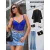 imageAvidlove Lace Bralette for Women V Neck Bustier Corset Tops with Underwired Racerback Adjustable Strap Crop TopRoyal Blue