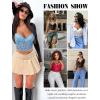 imageAvidlove Lace Bralette for Women V Neck Bustier Corset Tops with Underwired Racerback Adjustable Strap Crop TopSky Blue