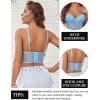 imageAvidlove Lace Bralette for Women V Neck Bustier Corset Tops with Underwired Racerback Adjustable Strap Crop TopSky Blue