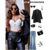 imageAvidlove Lace Bralette for Women V Neck Bustier Corset Tops with Underwired Racerback Adjustable Strap Crop TopWhite