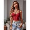 imageAvidlove Lace Bralette for Women V Neck Bustier Corset Tops with Underwired Racerback Adjustable Strap Crop TopWine Red