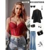 imageAvidlove Lace Bralette for Women V Neck Bustier Corset Tops with Underwired Racerback Adjustable Strap Crop TopWine Red