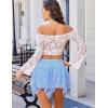 imageAvidlove Lace Mini Skirts for Women Flowy Skirt Y2k Layered Asymmetrical Short SkirtLight Blue