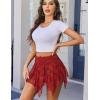 imageAvidlove Lace Mini Skirts for Women Flowy Skirt Y2k Layered Asymmetrical Short SkirtRed