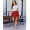 imageAvidlove Lace Mini Skirts for Women Flowy Skirt Y2k Layered Asymmetrical Short SkirtRed