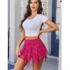 imageAvidlove Lace Mini Skirts for Women Flowy Skirt Y2k Layered Asymmetrical Short SkirtRose Red