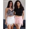 imageAvidlove Lace Mini Skirts for Women Flowy Skirt Y2k Layered Asymmetrical Short SkirtWhite