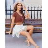 imageAvidlove Lace Mini Skirts for Women Flowy Skirt Y2k Layered Asymmetrical Short SkirtWhite