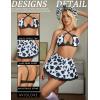 imageAvidlove Lingerie Set for Women with Underwire Two Piece Lingerie Sets Sexy Outfit Lingerie Set with Lace Mini Pleated SkirtCow Print