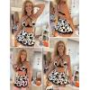 imageAvidlove Lingerie Set for Women with Underwire Two Piece Lingerie Sets Sexy Outfit Lingerie Set with Lace Mini Pleated SkirtCow Print