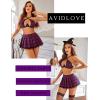 imageAvidlove Lingerie Set for Women with Underwire Two Piece Lingerie Sets Sexy Outfit Lingerie Set with Lace Mini Pleated SkirtNavy Blue Plaid